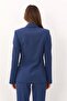 Buttoned Classic Blazer Jacket-Indigo - 1181100 - 2