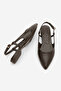 Women's Pointed Toe Open Back Strap Casual Ballerinas Tafiza Brown Croco - 8