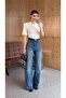 Washable Dark Blue Wide Leg Jeans