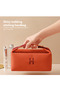 Canvas Travel Makeup Pouch with Handle Button Design - 3