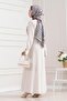 Hijab Dress with Shoulder Buckle Detail-Beige - 5