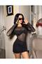 Transparent Tulle Detail Dress Fabric: Stretchy Lycra - 6