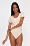 Women's Skin Cotton Half Sleeve Snap Fastener Bodysuit