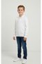 Boy's Knitwear Sweater with Half Zipper, White Color, 6/14 Years - 2