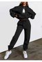 Women's Bottom Top Set Lone Penguen Fashion Print Design Hooded Sweatshirt