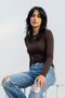 Women's Basic Long Sleeve Crew Neck Lycra-Free Slim Fit T-Shirt - 3