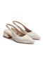 Stoned Short Heel Women's Shoes Satin Material
