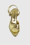 Belinda Gold Ankle Strap Pointed Toe Women's Heeled Shoes - 5