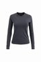 Women's Basic Long Sleeve Crew Neck Lycra-Free Slim Fit T-Shirt - 2