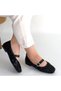 Women's Ballerina Shoes Black Suede Zaty - 4