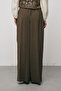 Women's High Waist Belted Solid Color Modal Trousers with Pleated Detail - 4