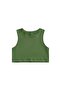 Girl's Green Cotton Halter Neck Crop Top