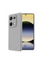 Redmi Note 14S Compatible Silicone Case - Pastel Color Tone Flexible Cover with Camera Protection - Gray
