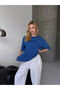 Women's Oversize Striped T-Shirt Navy Blue - 7