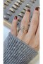 Premium Design Sparkling Women's Double Color Ring Adjustable Without Number - 3