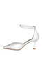 Solly Ankle Strap White Women's Heeled Shoes - 6