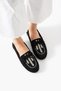 Women's Black Suede Embroidered Ballerina Flats Soft Sole Casual Shoes Raven - 5