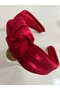 Velvet Knotted Crown Red |   Shiny Stylish Hair Crown - 4