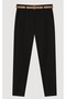 High Waist Belted Women's Trousers Pnt00430 Black - 5