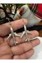 Silver Color Dangle Earrings with Airplane Figure – Travel-Themed Modern Design - 3