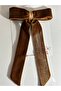 Velvet Long Bow Hair Clip Brown – Elegant and Stylish Design - 3