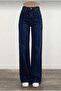 Anastasia High Waist Extra Dark Blue Jean Lycra Soft Palazzo