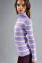 My Fashion Bodycon Striped Ribbed Turtleneck Sweater - 4