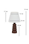Verzade Model Brown Wooden Body 2-Piece White Headboard Lampshade - 5
