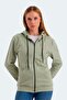 Hooded Pocket Comfortable Women's Sweatshirt Green - 4
