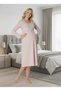 Women's Powder Plaid Detailed Buttoned Long Sleeve Design Maternity Nightgown