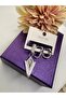 Zircon Stone X Triangle Model 3-Piece Steel Earring Set - 3