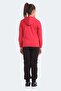 Comfortable Lace-Up Girls' Tracksuit Set Black/Red Tracksuit Set - 2