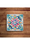 Vintage Italian Blue Tile Pattern Natural Stone Travertine Coasters Stone Coasters Set of 4 - 4