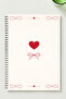 Heart Themed 4-Piece Set A5 Metal Spiral Unlined Cardboard Cover Heart Themed 4-Piece Set Notebook - 2