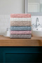50X90 cm Set of 6 Hand and Face Towels Soft Textured Embossed Pattern Absorbent - 2
