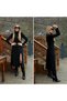    Women's Long Sleeve Turtleneck Deep Slit Detail Crepe Dress - 8