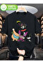 Unisex Oversized Printed Cotton Crew Neck Short Sleeve BLACK T-shirt