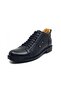 100% Genuine Leather Comfortable Men's Daily Wear Zippered Winter Boots Large Size 38-49