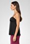 Women Sweetheart Neckline Sleeveless Solid Top, Black - 3