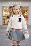 Girl's Knitwear Pleated Skirt Set |   College Style |   Eid 2-Piece Combination |   3-10 Years Old - 8
