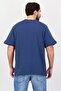 Men Crew Neck Short Sleeve Brand Logo T-Shirt, Navy - 4