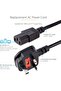 كابل طاقة كمبيوتر بريطاني 1.5 متر BS1363 إلى C13 18AWG 10A 250V أسود - 2