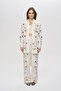 Women's Floral Embroidered Oversize Viscose-Linen Shirt - 3