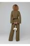 V-Neck Blouse & Wide-Leg Pants Women's Top and Bottom Set – Loose Fit - 3