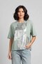 Women's Oversize Metallic Abstract Printed 100% Cotton T-Shirt Vy-Eb11 - 3