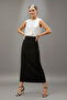 Black High Waist Pencil Skirt Long - 4