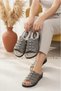 Awx Stone Laser Cut Detailed Padded Sole Women's Slippers New Season