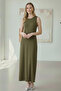 Sleeveless Combed Cotton Underwear Dress 4775 Khaki