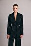Snake Patterned Long Jacket - Black - 2