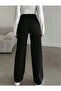 High-Waist Black Linen Wide-Leg Full-Cut Trousers - 3